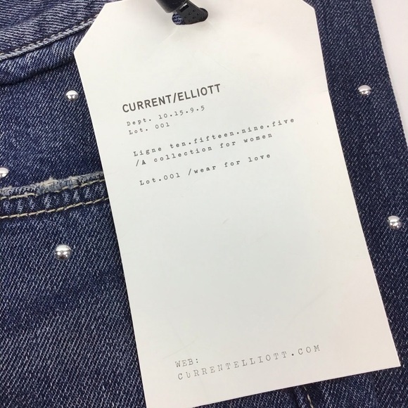 NWT Current / Elliott Vintage Crop Slim Studded Jean | 24 - Picture 7 of 9
